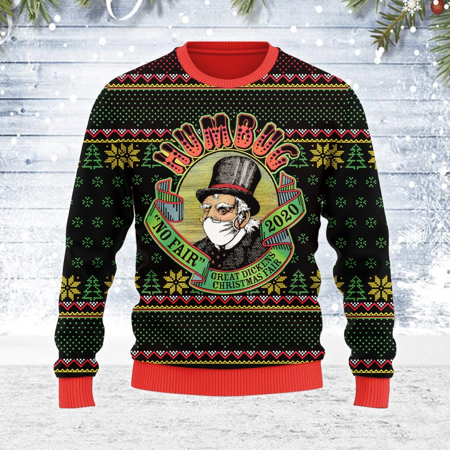 YMskins Ugly Christmas Sweater Humbug No Fair 2020 3D Apparel
