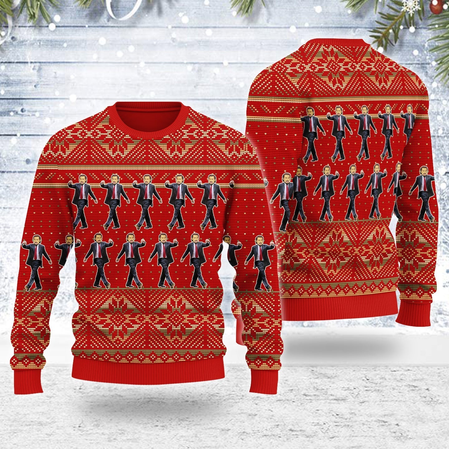 YMskins Ugly Christmas Sweater Leonadicardo 3D Apparel