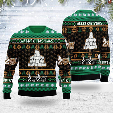 YMskins Ugly Christmas Sweater Quarantine Toilet Paper Tree Funny 3D Apparel
