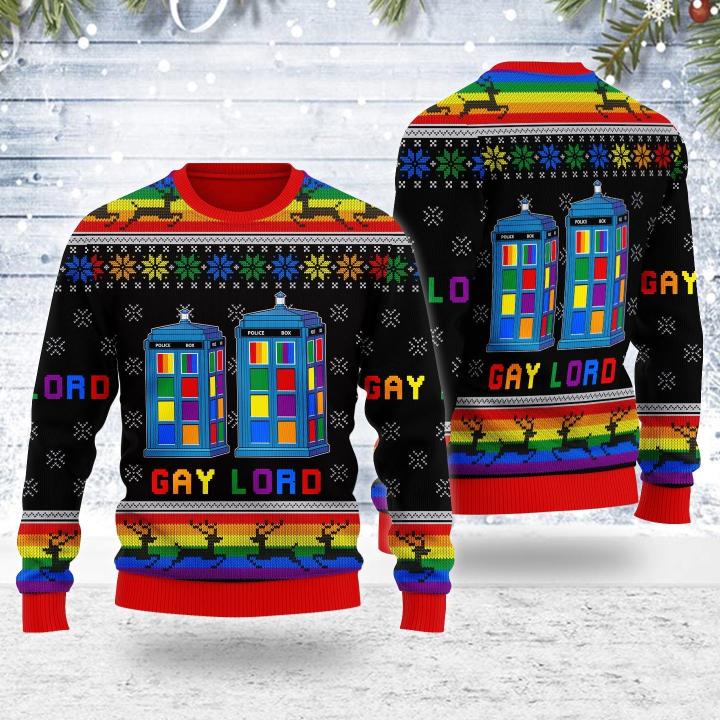 YMskins Ugly Christmas Sweater Gay Lord 3D Apparel