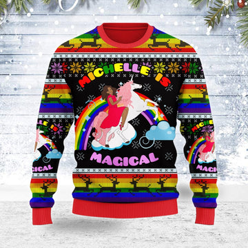 YMskins Ugly Christmas Sweater Michelle Is Magical 3D Apparel