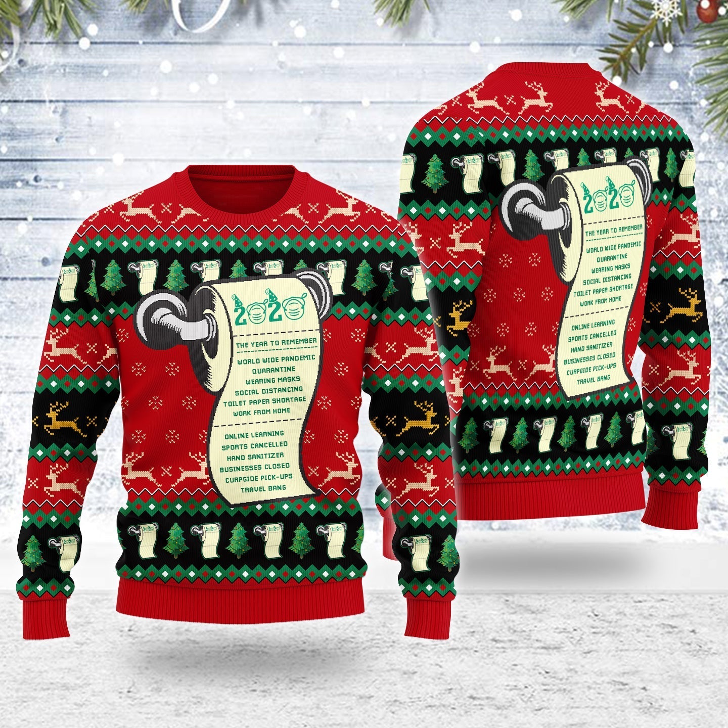 YMskins Ugly Christmas Sweater 2020 The Year To Remember 3D Apparel