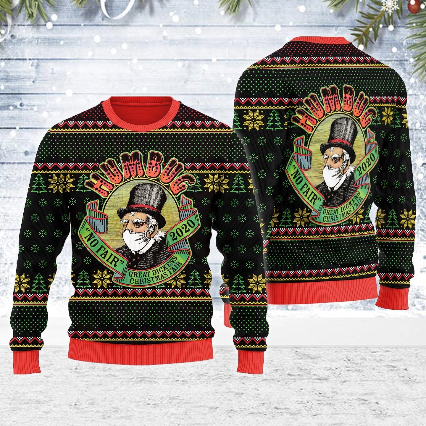 YMskins Ugly Christmas Sweater Humbug No Fair 2020 3D Apparel