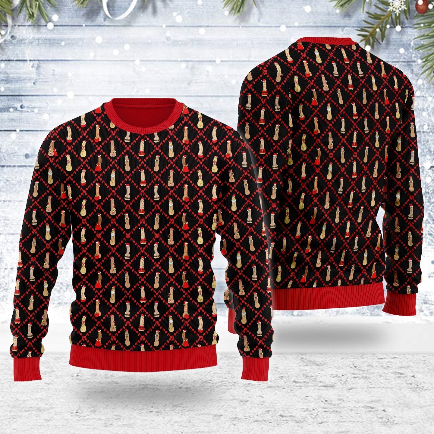 YMskins Ugly Christmas Sweater Big Dicks Santa 3D Apparel