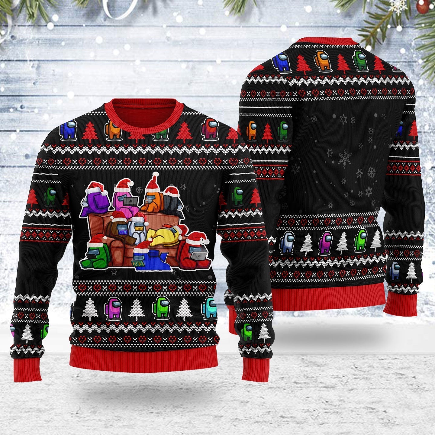 YMskins Ugly Christmas Sweater Among Us 3D Apparel