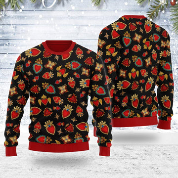 YMskins Ugly Christmas Sweater Scared Heart 3D Apparel