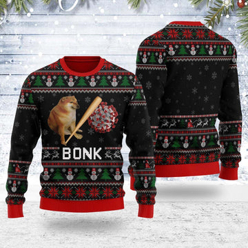 YMskins Ugly Christmas Sweater Bonk Coronavirus Meme 3D Apparel