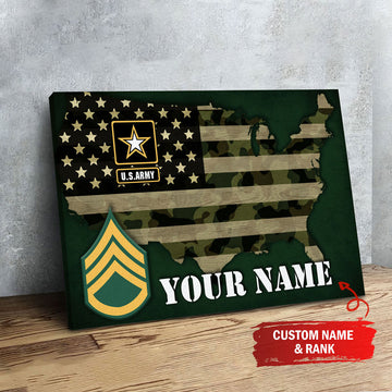 Personalized Name And Rank Insignia U.S. Army Ranks Digital File/ Poster/ Canvas