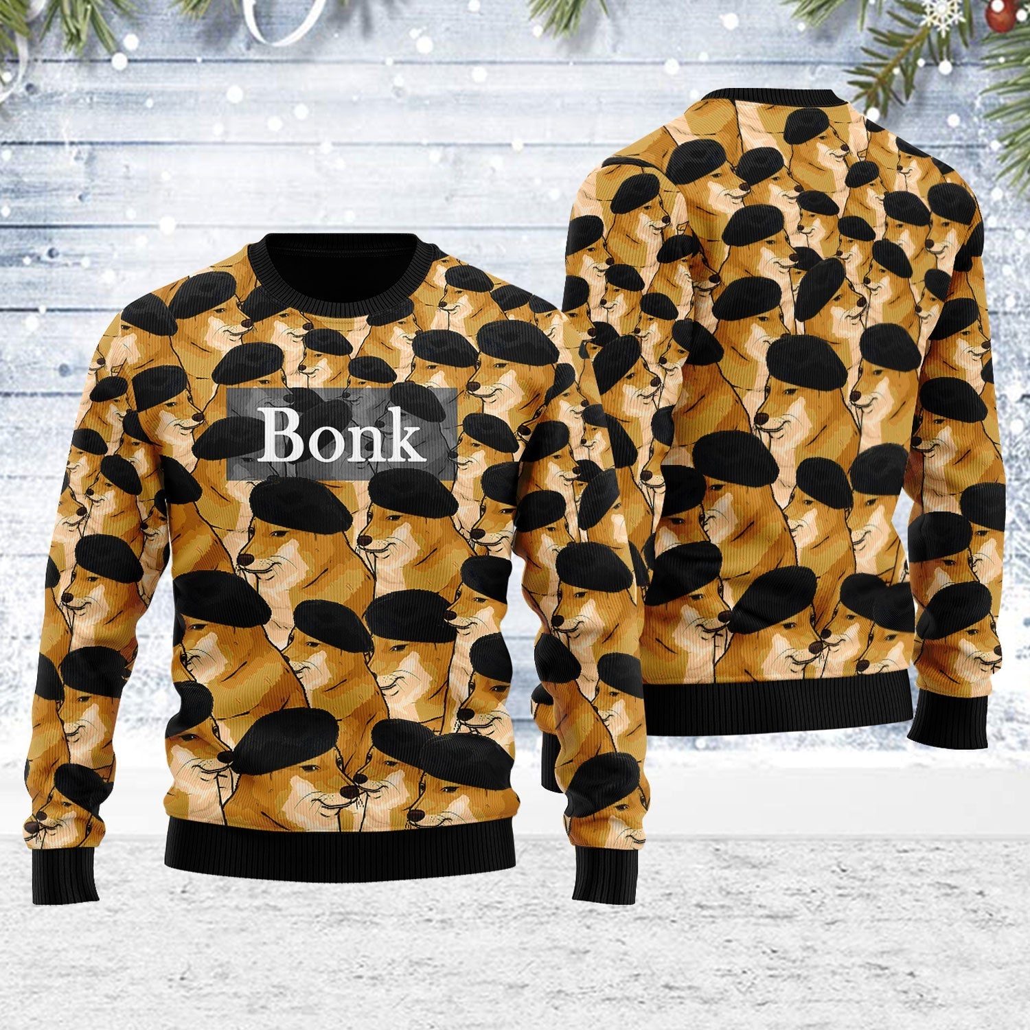 YMskins Ugly Christmas Sweater Cheems Ponk Meme 3D Apparel
