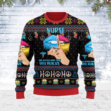 YMskins Ugly Christmas Sweater Nurse Life Hippie 3D Apparel