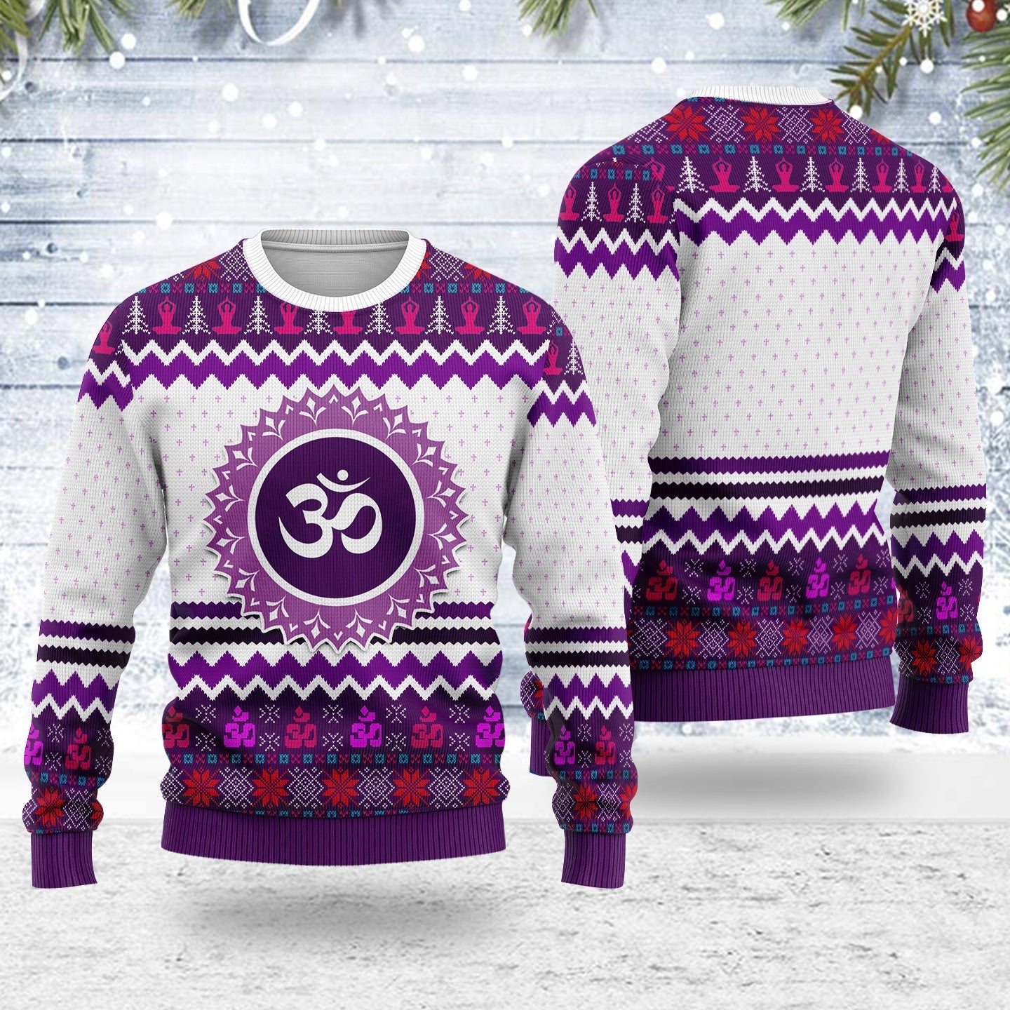 YMskins Ugly Christmas Sweater Crown Eye Chakra 3D Apparel
