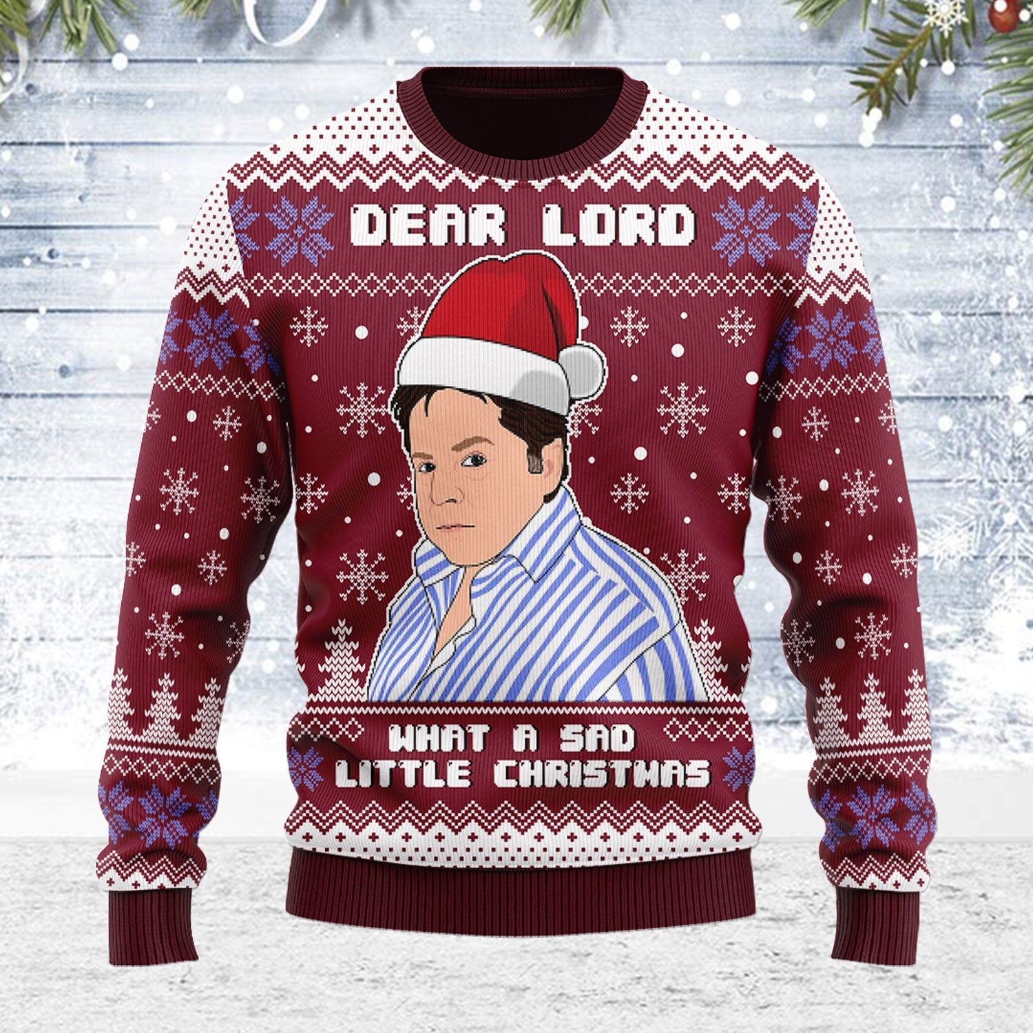 YMskins Ugly Christmas Sweater What A Sad Little Christmas 3D Apparel