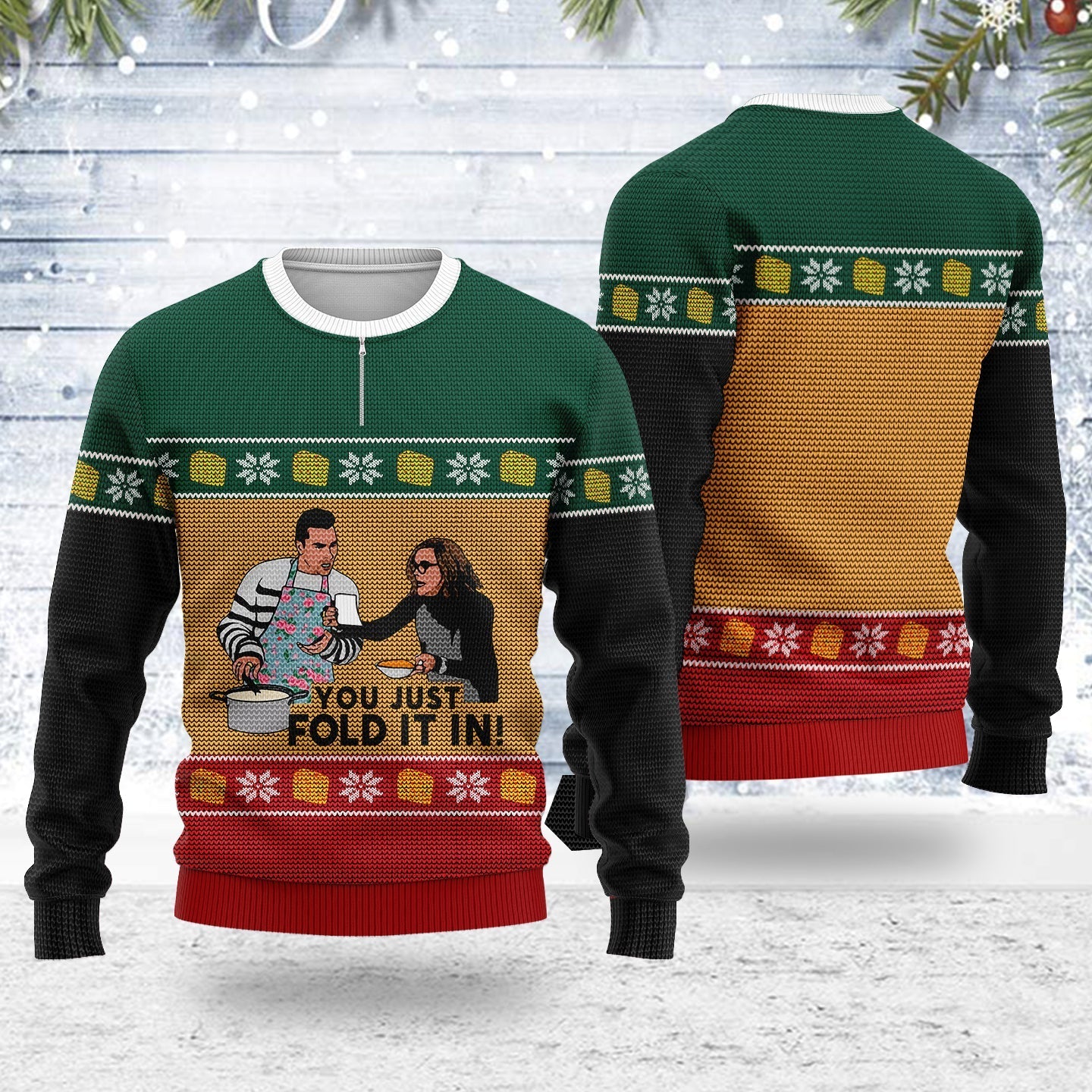 YMskins Ugly Christmas Sweater Schitt's Creek You Just Fold It In 3D Apparel