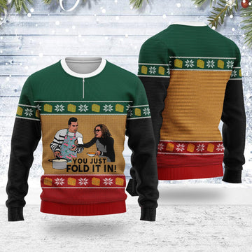 YMskins Ugly Christmas Sweater Schitt's Creek You Just Fold It In 3D Apparel