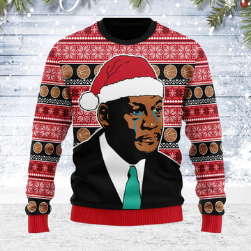 YMskins Ugly Christmas Sweater The Crying MJ 3D Apparel