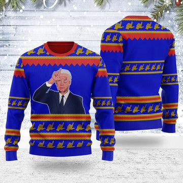 YMskins Ugly Christmas Sweater SNL Joe Biden And Kamala Harris Loser Hand Sign 3D Apparel
