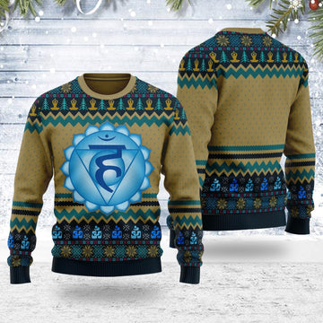 YMskins Ugly Christmas Sweater Throat Chakra 3D Apparel