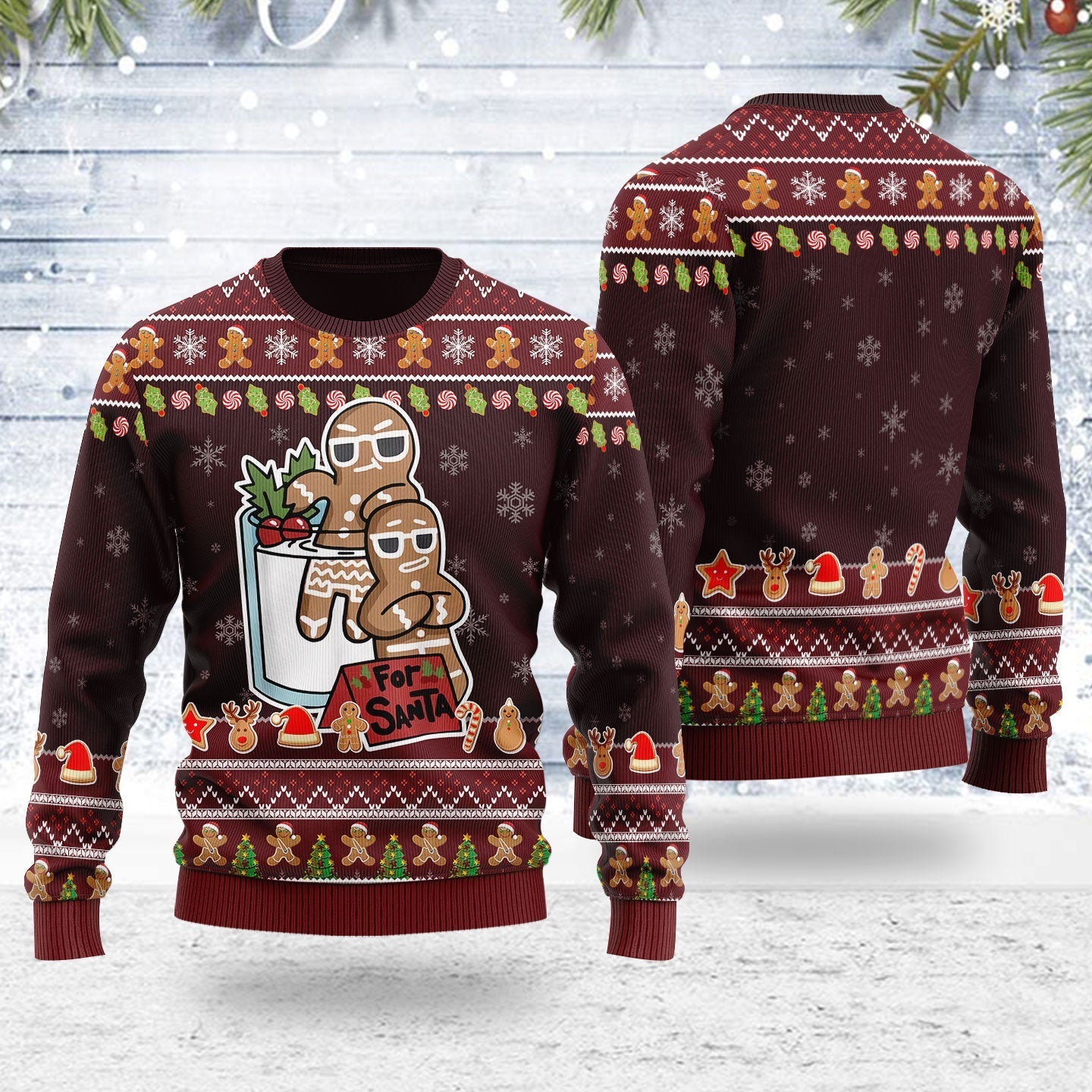 YMskins Ugly Christmas Sweater Gingerbread For Santa 3D Apparel