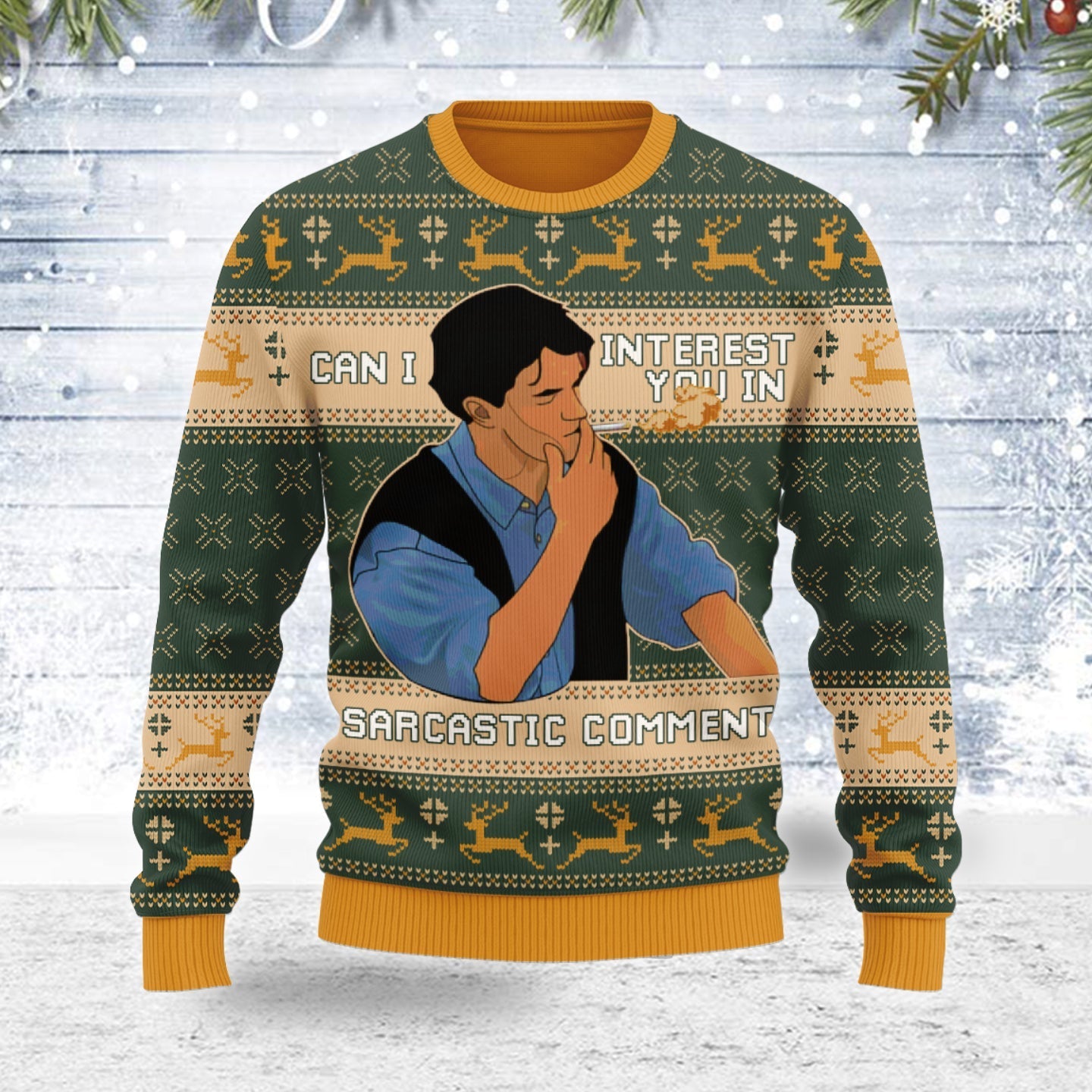 YMskins Ugly Christmas Sweater Can I Interest You In A Sarcastic Comment 3D Apparel