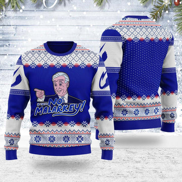 YMskins Ugly Christmas Sweater And That's No Malarkey Joe Biden 3D Apparel
