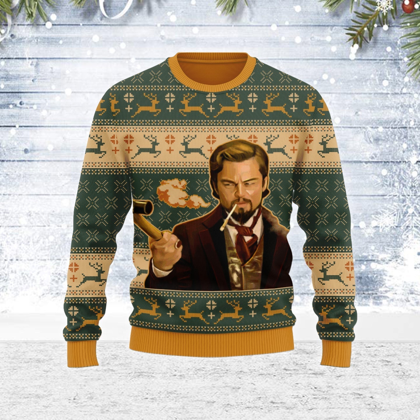 YMskins Ugly Christmas Sweater Leo Meme 3D Apparel