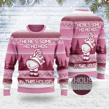YMskins Ugly Christmas Sweater There's Some Hos In This House 3D Apparel