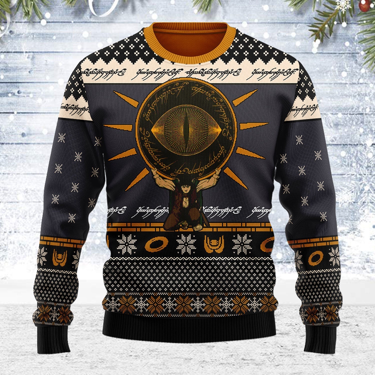 YMskins Ugly Christmas Sweater The Lord of the Rings Burden 3D Apparel