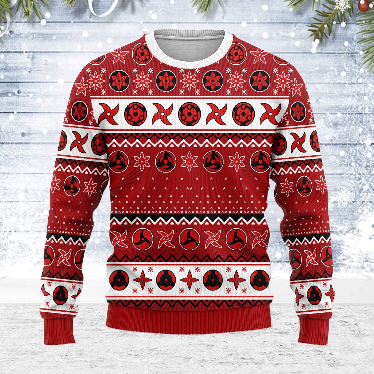 YMskins Ugly Christmas Sweater Sharingan 3D Apparel