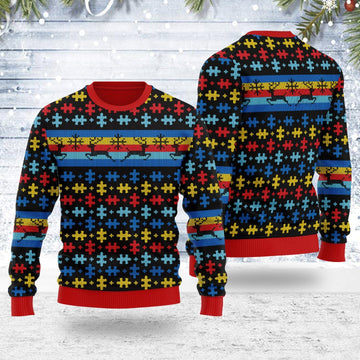 YMskins Ugly Christmas Sweater Autsim 3D Apparel