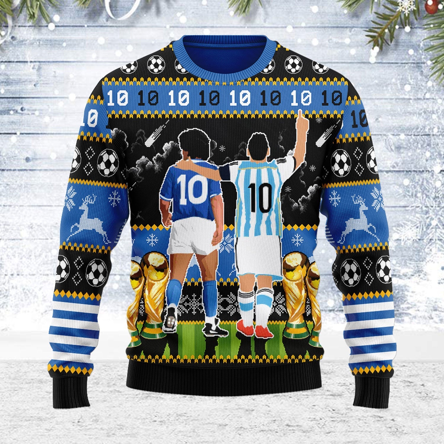 YMskins Ugly Christmas Sweater Two Football Legends 3D Apparel