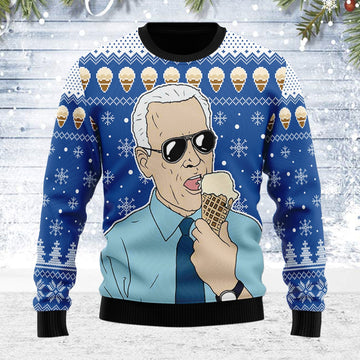 YMskins Ugly Christmas Sweater Joe I Love Ice Cream 3D Apparel