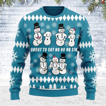 YMskins Ugly Christmas Sweater Ought To Say No No No Sir 3D Apparel