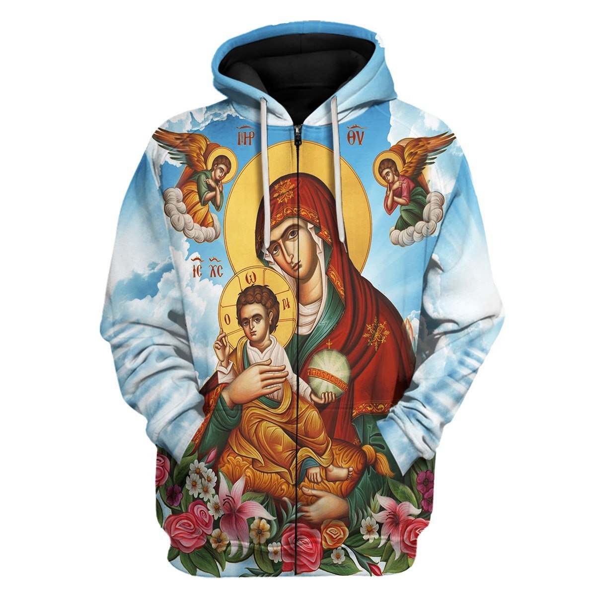 YMskins Tops Pullover Sweatshirt Mary Eastern Christianity 3D Apparel