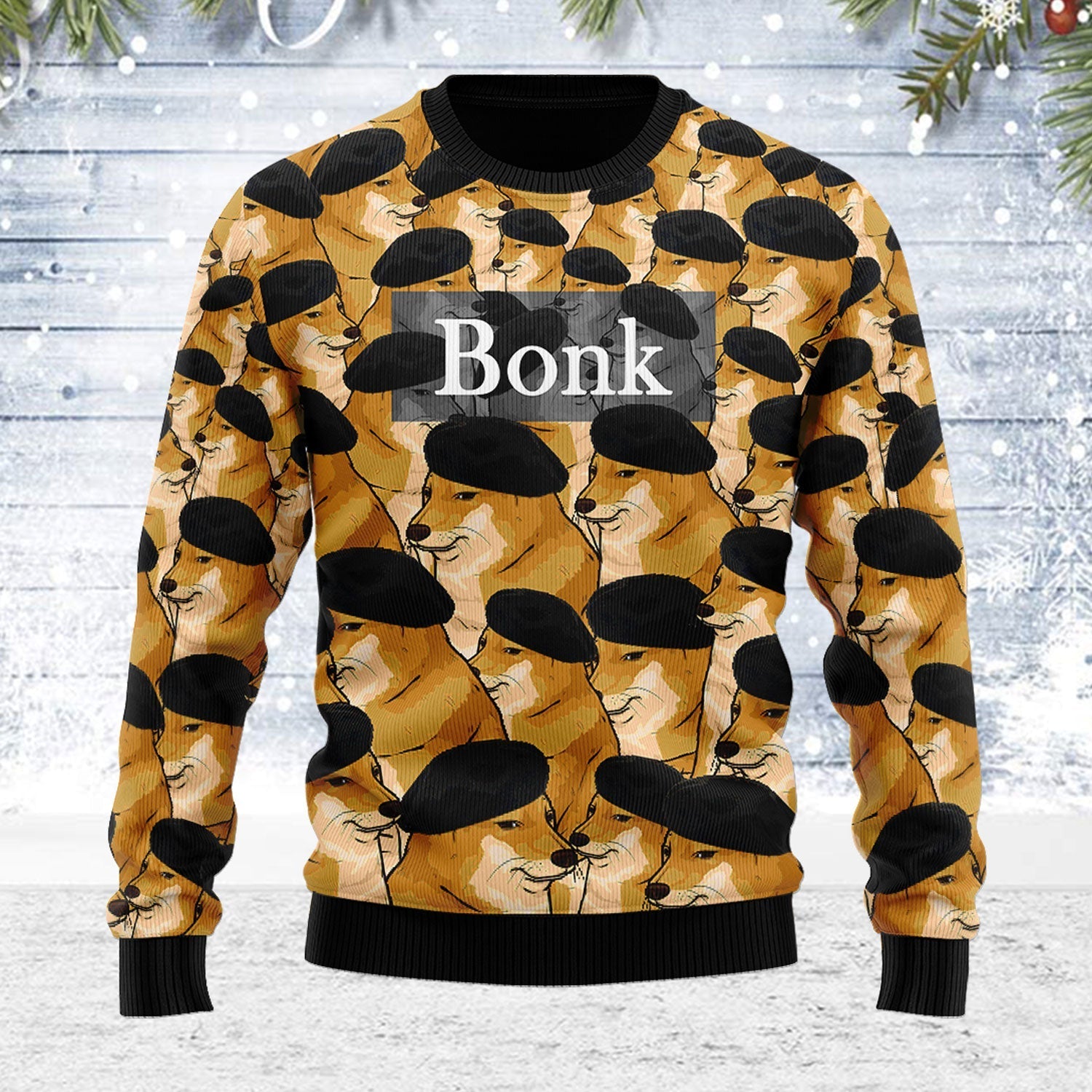 YMskins Ugly Christmas Sweater Cheems Ponk Meme 3D Apparel