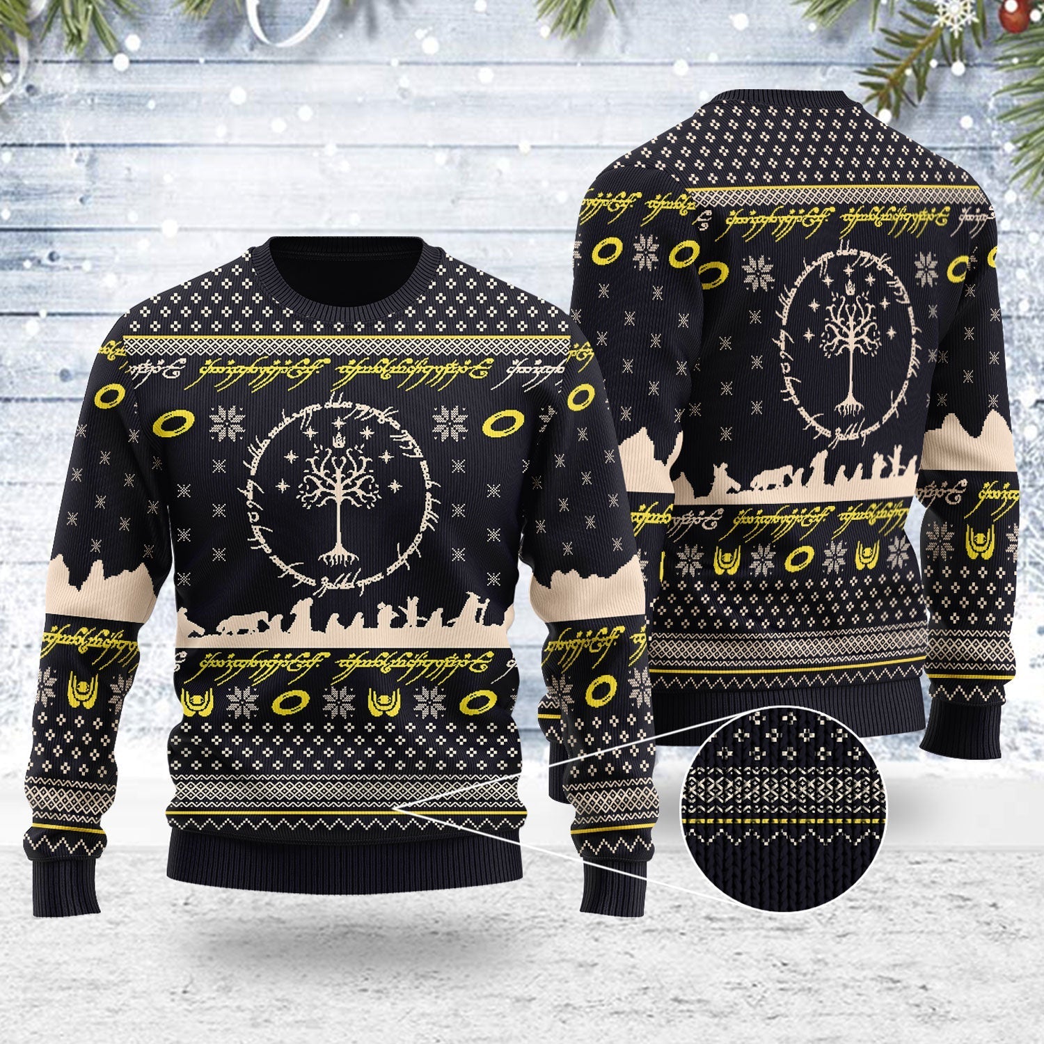 YMskins Ugly Christmas Sweater  Lord Of The Rings 3D Apparel
