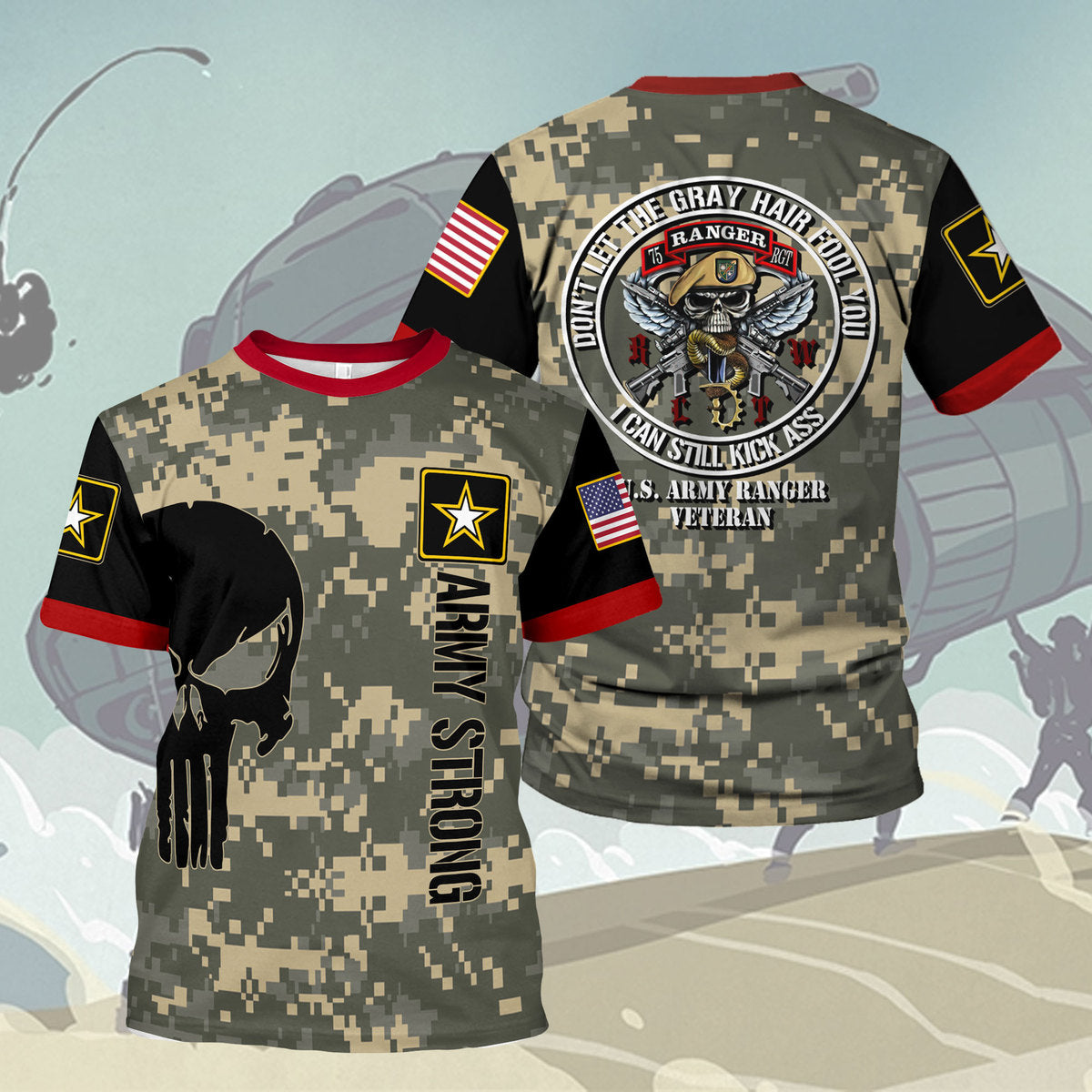 YMskins T-shirt US Army Seal Army Ranger Veteran We Can Still Kick Ass Army 3D Apparel