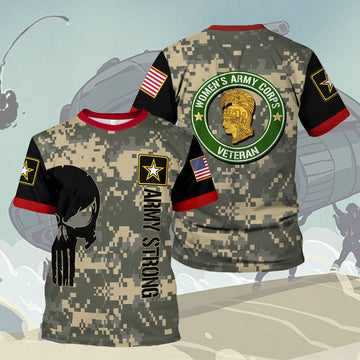 YMskins T-shirt US Army Womens Army Corps Veteran 3D Apparel