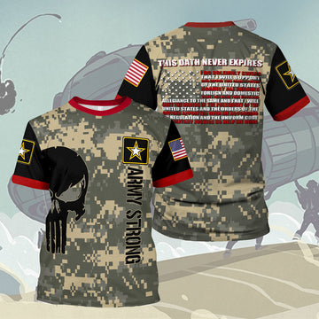 YMskins T-shirt US Army This Dath Never Expires Army Veteran 3D Apparel
