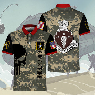 YMskins Polo Shirt US Army Knife Army Veterinary Corps Army 3D Apparel