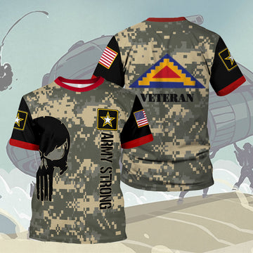 YMskins T-shirt US Army 7th Army Seventh Army Usareur Veteran White Army 3D Apparel