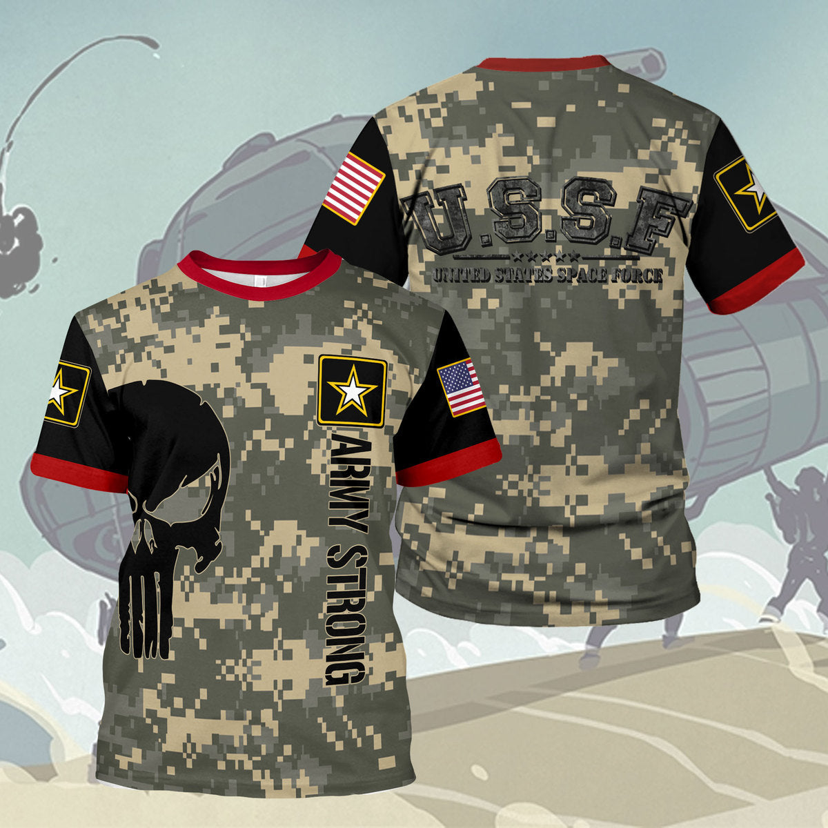 YMskins T-shirt US Army USSF United States Space Force 3D Apparel
