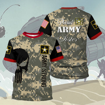 YMskins T-shirt US Army Proud Army Sister 3D Apparel