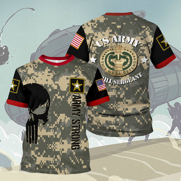 YMskins T-shirt WW1 US Army Uniform Army Drill Sergeant Badge Shield Army 3D Apparel