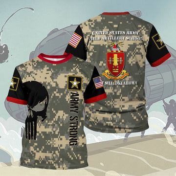 YMskins T-shirt US Army Bootcamp Navy Mil Army Field Artillery School Fort Sill Oklahoma Army 3D Apparel