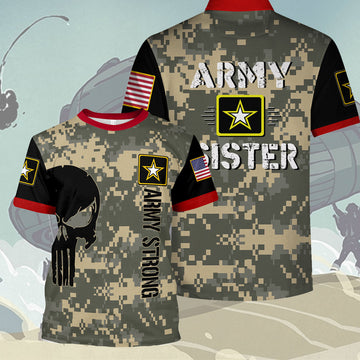 YMskins T-shirt US Army Proud Army Sister 3D Apparel