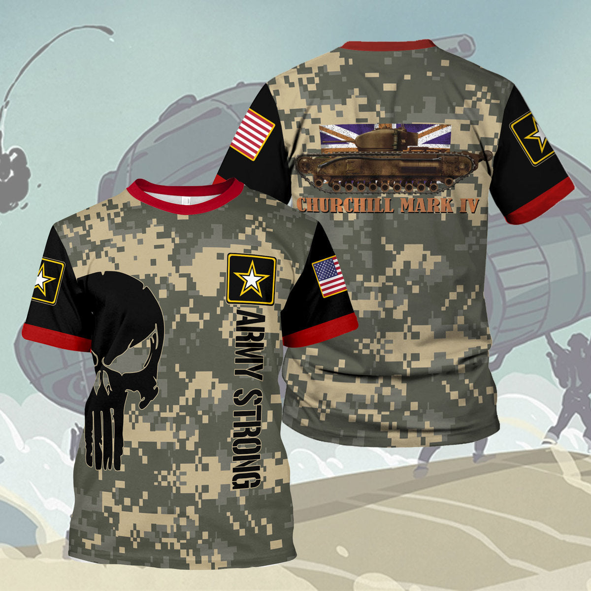 YMskins T-shirt US Churchill Mark IV 3D Apparel