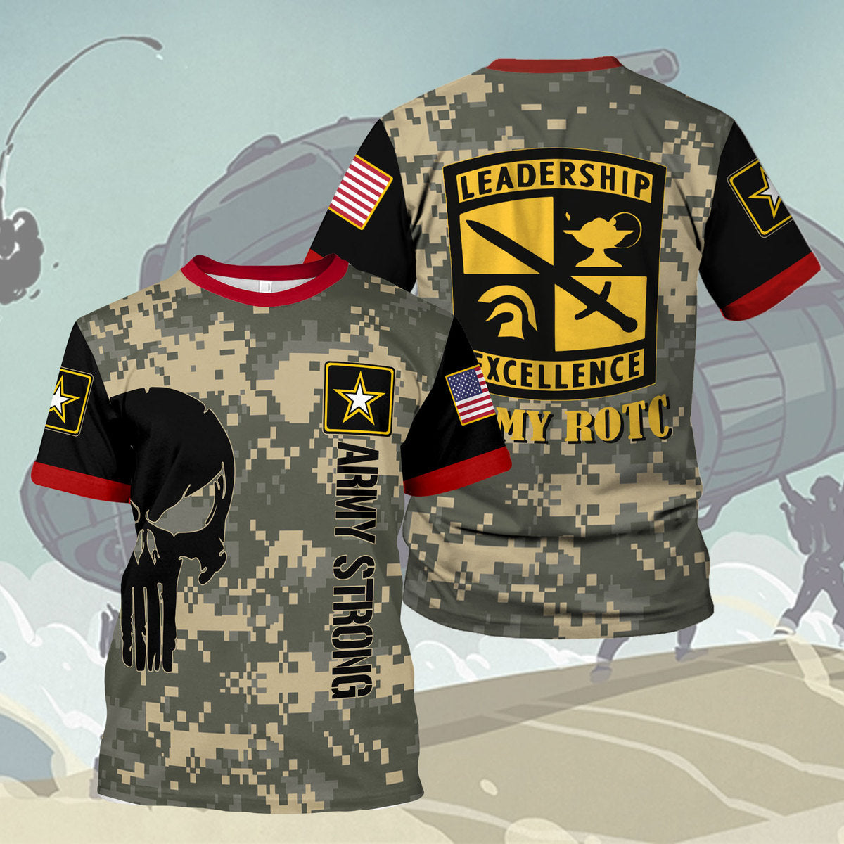YMskins T-shirt US Army Leadership Excellence Army Rotc 3D Apparel
