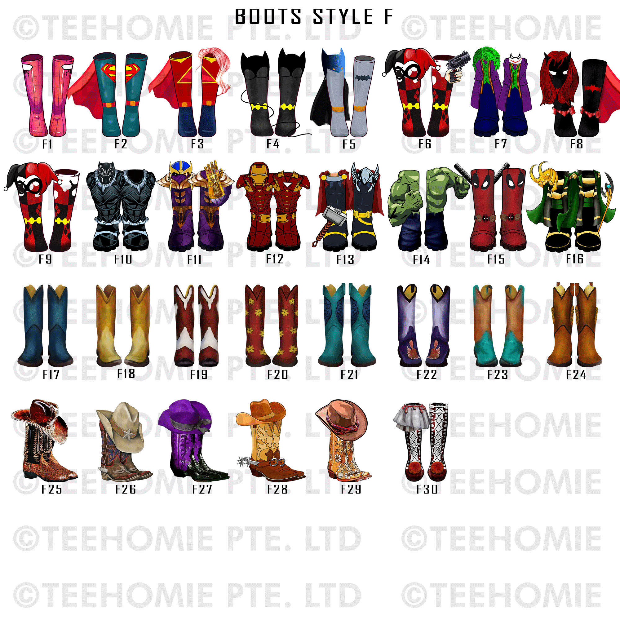 Customized Canvas Poster Wall Art The Power Ranger Boots Family