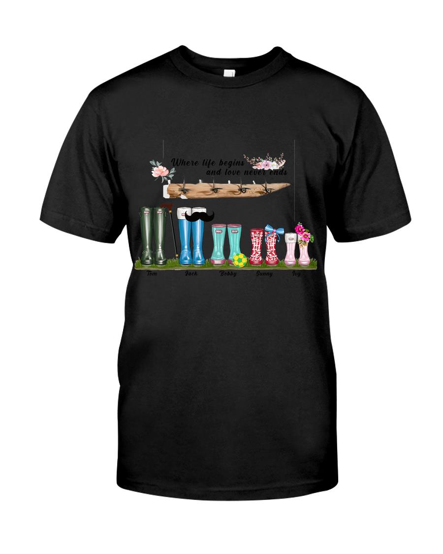Customized Where Life Begins and Love Never Ends 2D T-Shirt