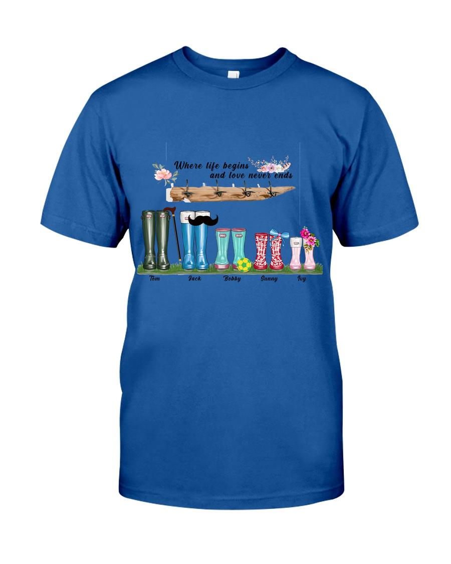 Customized Where Life Begins and Love Never Ends 2D T-Shirt
